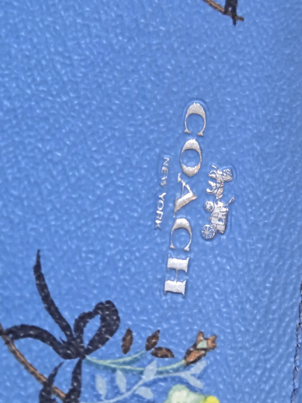 Coach Blue Floral Wristlet